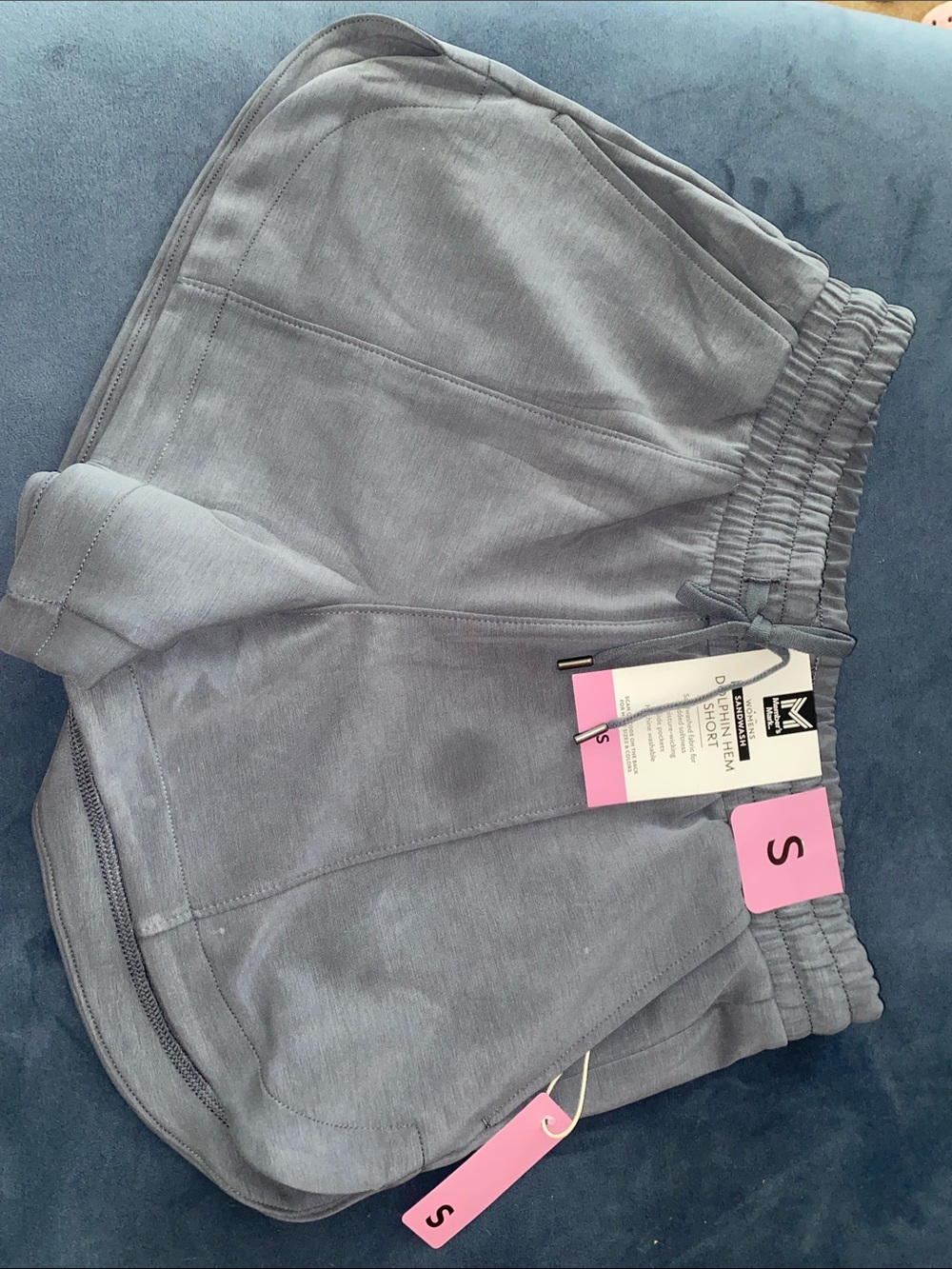 Women's Gray Elastic-Waist Athletic Shorts